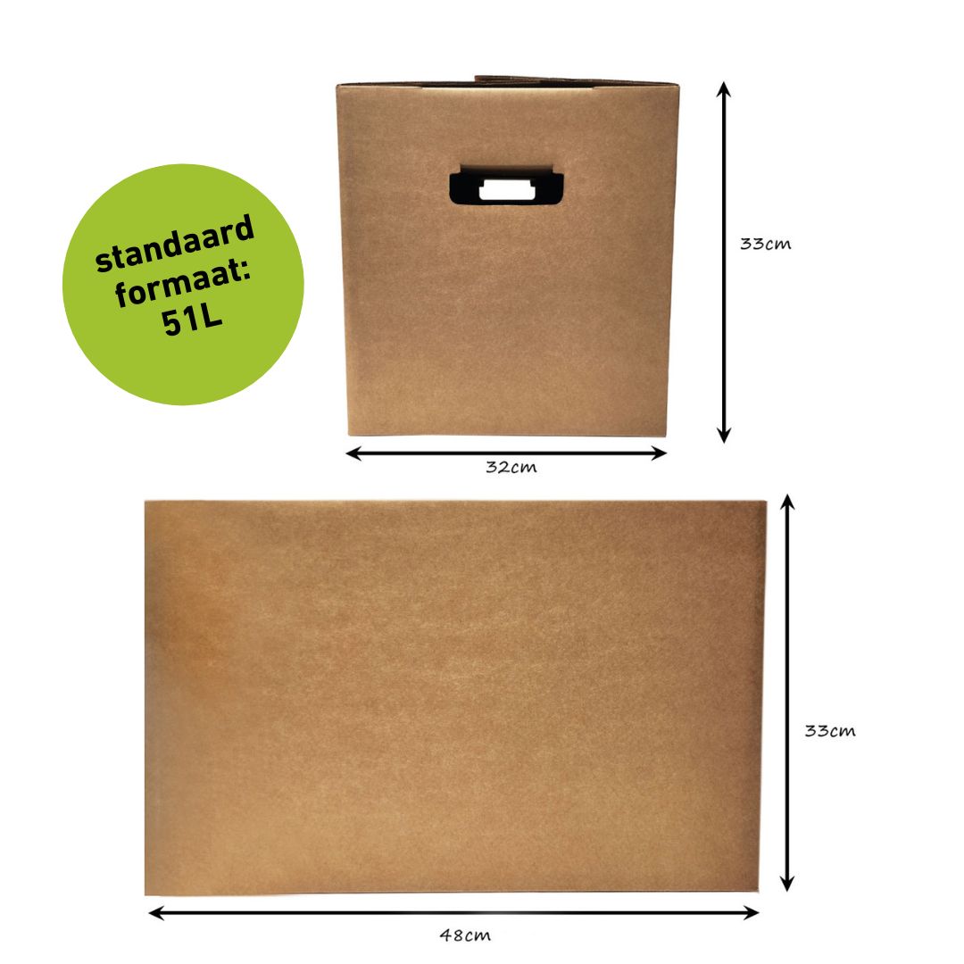 15 st verhuisdozen - autolock - profi extra sterk - 51L - versterkte handvatten - FSC keurmerk